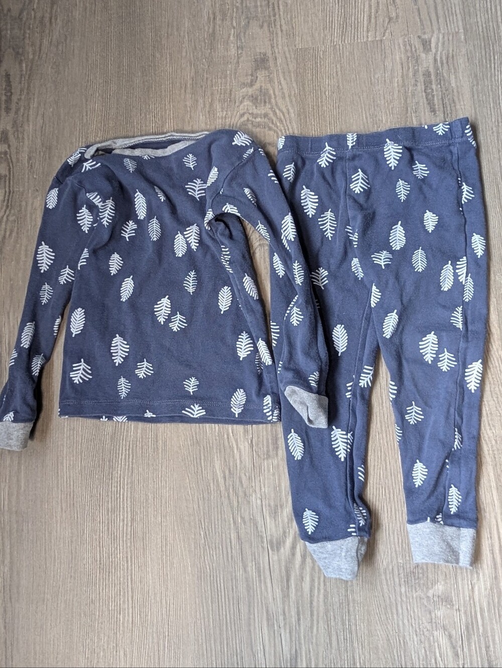 Burt's Bees Kids Navy Leaf Print Organic Cotton 2-Piece‎ Pajama Set 2T